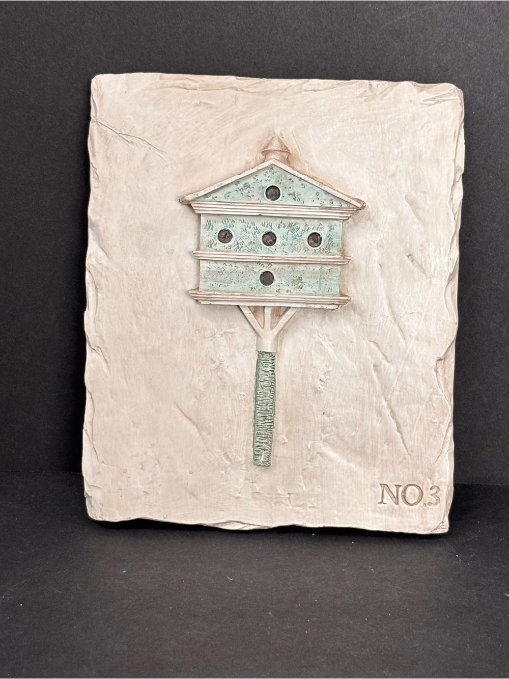 Hen Feathers Cast Resin 3-D Bird House Plaque Wall Decor Cottagecore No 3 ONLY